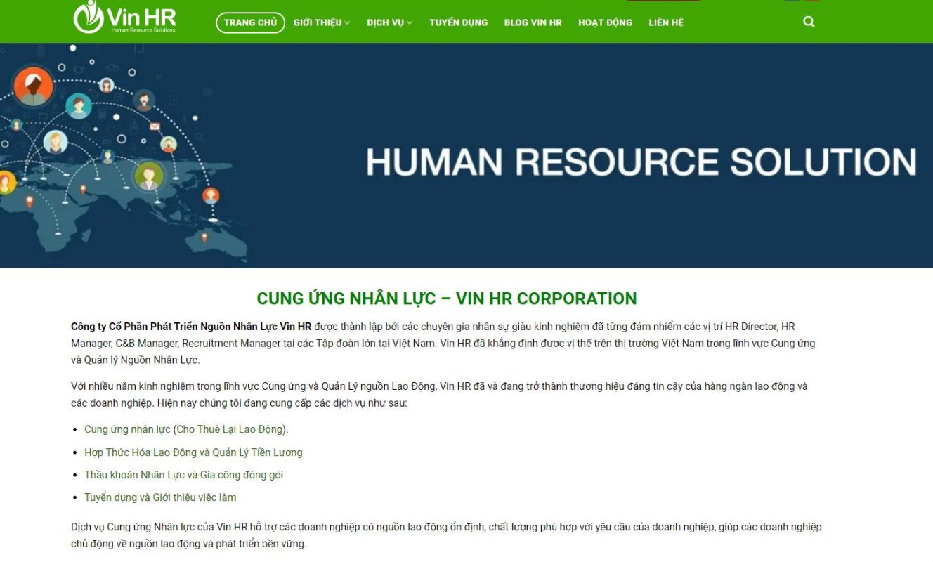 Công ty Cổ Phần Phát Triển Nguồn Nhân Lực Vin HR 