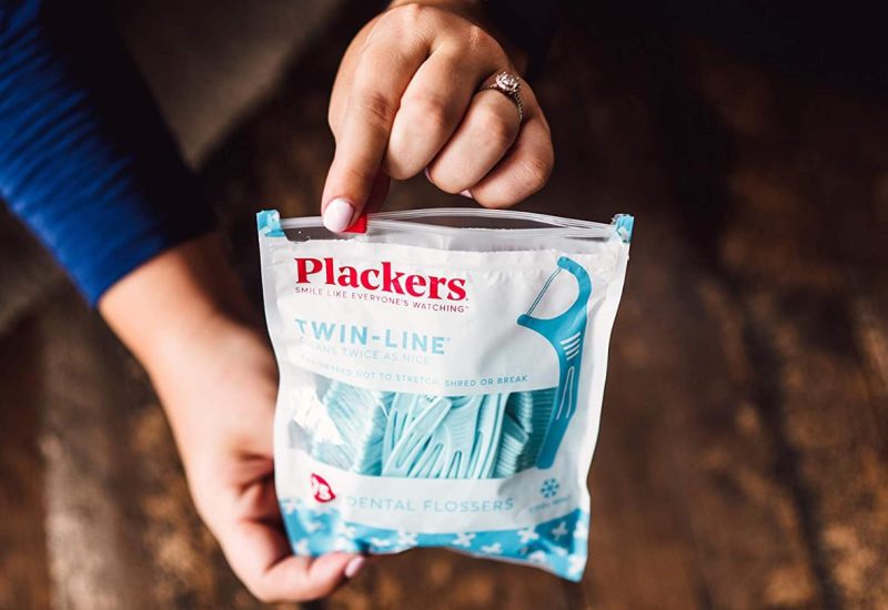 Tăm Plackers Twin-Line Cool Mint Dental Floss Picks