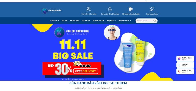 Kính bơi chính hãng - kính bơi chính hãng TPHCM