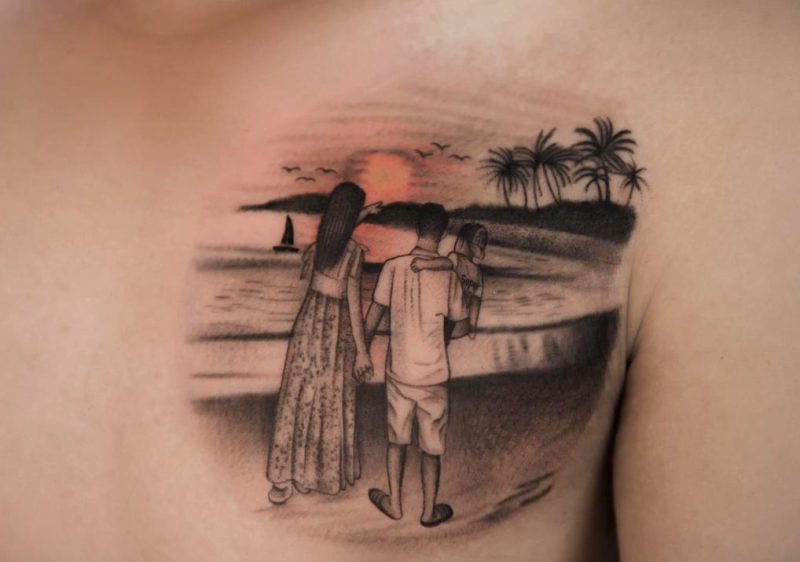 Hình xăm gia đình ý nghĩa tại Life in tattoo
