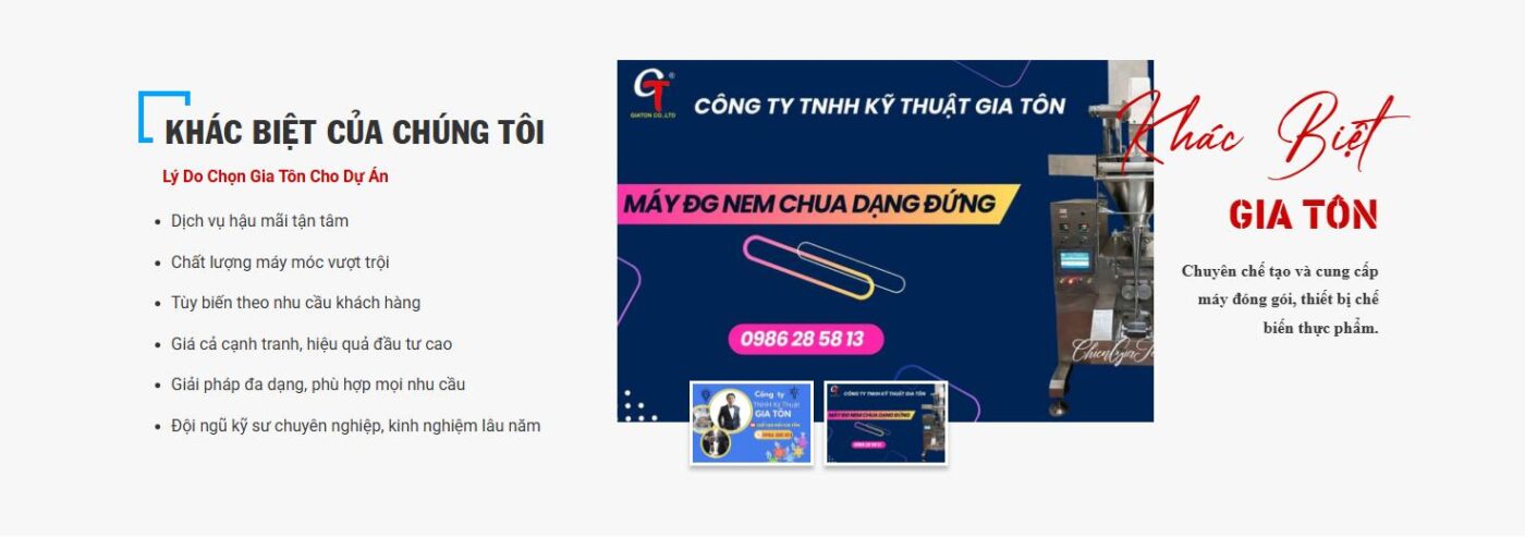 Gia Tôn chuyên sản xuất máy đóng gói chất lượng cao