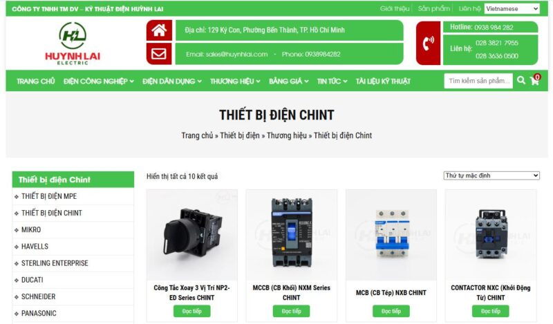 Huỳnh Lai - Đại lý phân phối chính hãng thiết bị điện Chint