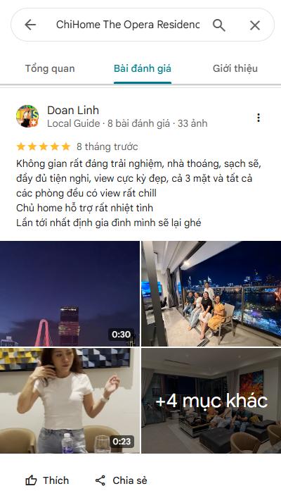 Đánh giá của khách hàng khi thuê căn hộ tại ChiHome